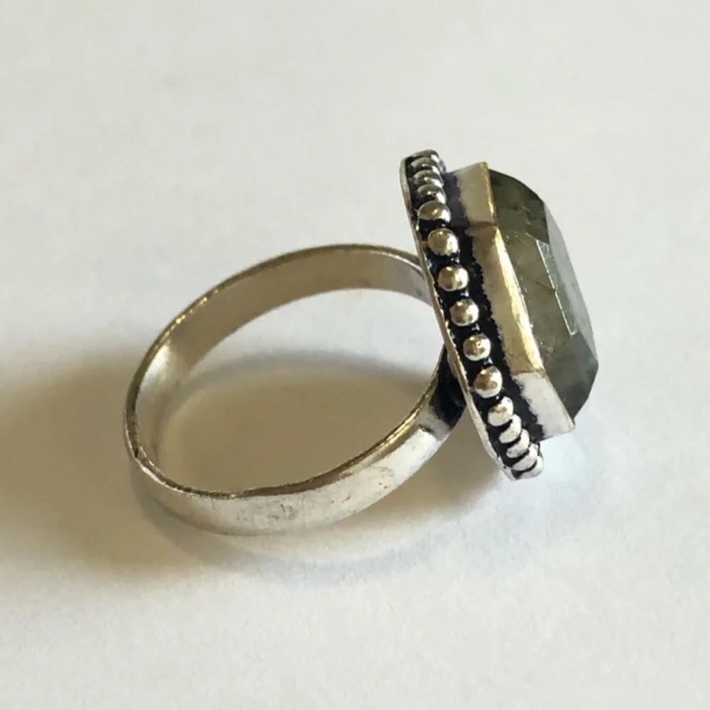 Labradorite Silver Plated Ring